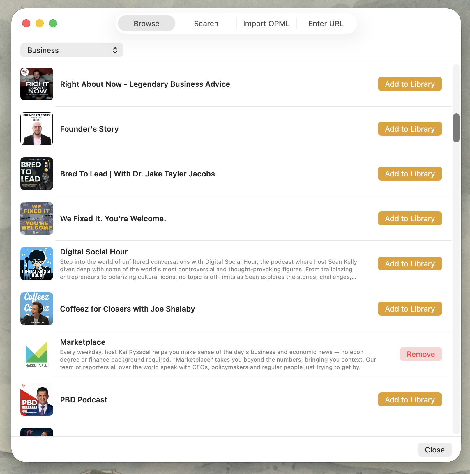 Podcast discovery browser